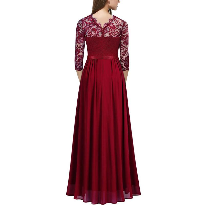 Retro Chiffon Lace Evening Dress – debulp