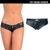 Causual jean outfits Nightclub sex ram low waist elastic denim pu imitation leather button zipper hot pants