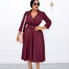 suit collar waist Plus dress dress