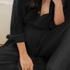 DEBULP Long sleeved lapel pleated shirt wide leg dragging vertical pleated trousers set