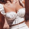 Woman outfits Sexy wooden ear top t shirt