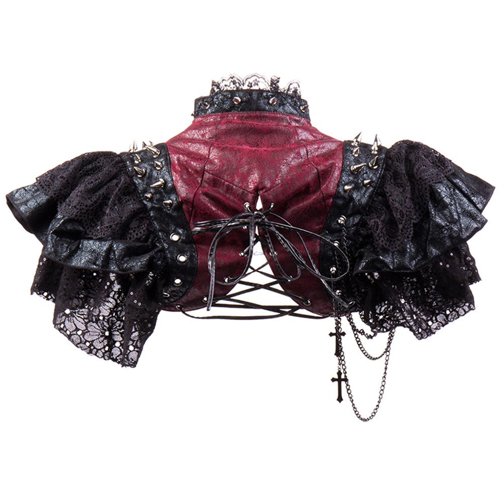 Fashion women’s Black lace rivet shawl – debulp