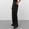 DEBULP Black trousers west pants loose straight pants vocal veneum high waist pocket