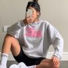 Gray long sleeve plus velvet sweater