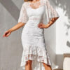 Party Outfit Idea Lace Slim Fishtail Dress