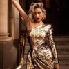 Party Outfit Idea Sexy One Shoulder Sequin Fitted Dress