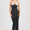 Party Outfit Idea Black duty sexy dress with suspenders