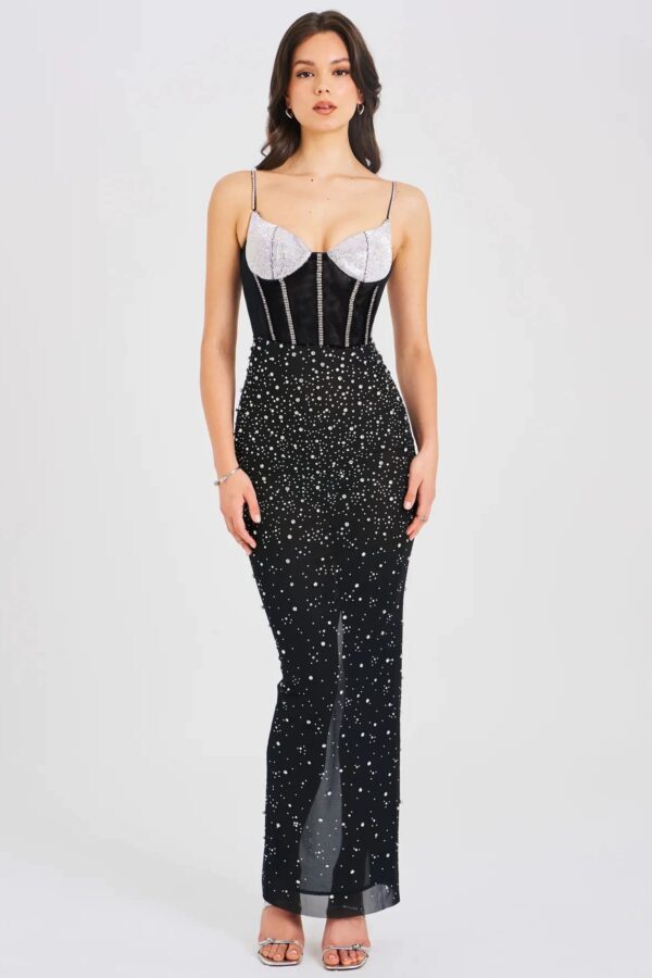 Party Outfit Idea Black duty sexy dress with suspenders